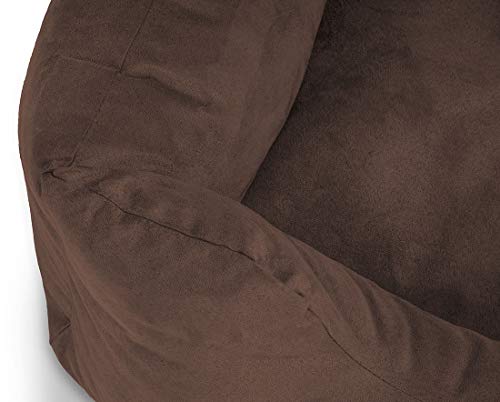 Knuffelwuff Hundebett Dreamline aus Velours XXL 120 x 85cm Braun - abnehmbarer Bezug - leicht zu reinigen - für große, mittelgroße und kleine Hunde