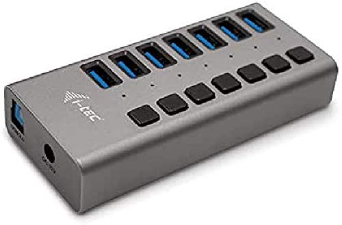 i-tec USB 3.0 Charging HUB de 7 puertos con adaptador de corriente 36W en color gris