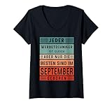 Damen Werbegestalter Geburtstag September geboren Werbetechniker T-Shirt mit V-Ausschnitt