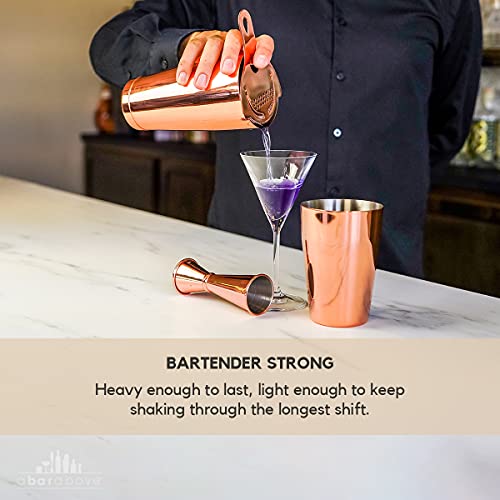 A Bar Above Copper Cocktail Shaker Set – 4-Piece Copper Bar Set For Business Or Home Bar – Includes Hawthorne Strainer & Japanese Jigger – Professional Bar Accessories For The Home Bar Set #TOP5