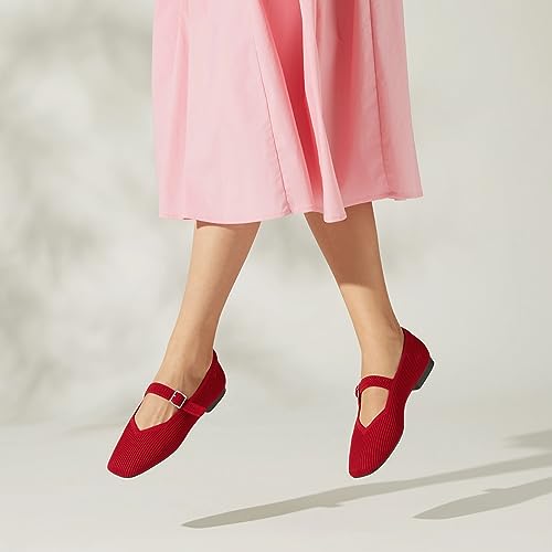 Image of VIVAIA Women's Margot Mary Jane Square-Toe Ballet Flats