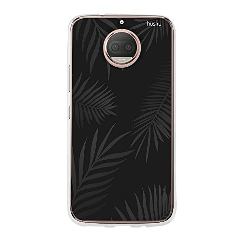 Husky Capa Personalizada para Motorola G5S Plus Palmeiras Preto, Preto e Branco