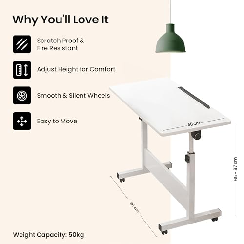 SAVYA HOME Multipurpose Manual Height Adjustable Table/Portable Table/Study Table Foldable(0-90 Degree)/Laptop Table/Writing Table/Table for... - Image 2