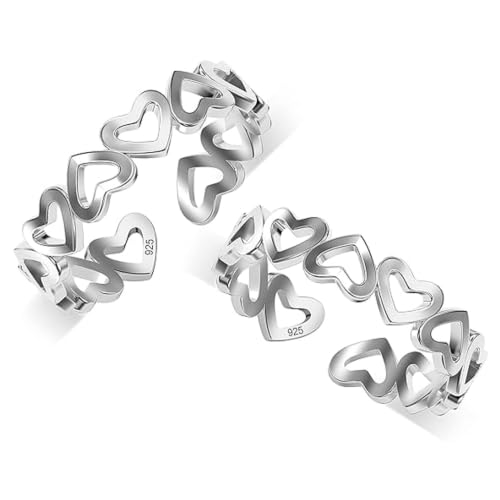 Image of TRUESILVER ACPL 925 Sterling Silver Toe Rings for Women | BIS Hallmarked Classic, Ruby Red & Cubic Zirconia Stone Toe Ring