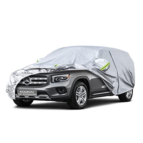 Image of Koukou 6 Layers Car Cover Custom Fit 2019-2025 Mercedes Benz GLB Class, Waterproof All Weather for Automobiles, Sun Rain Dust Snow Protection. (Ship from US Warehouse, Arrive Within 3-7 Days)