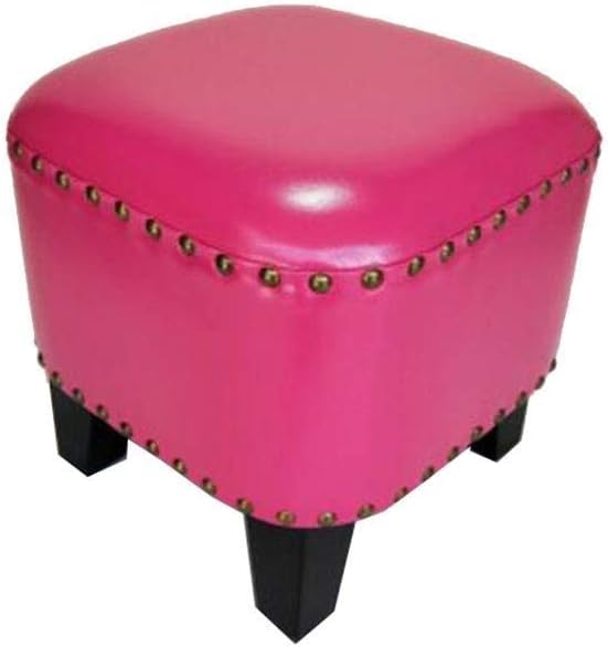 Repose-pieds rond rembourré tabouret maison confortable rivets #11