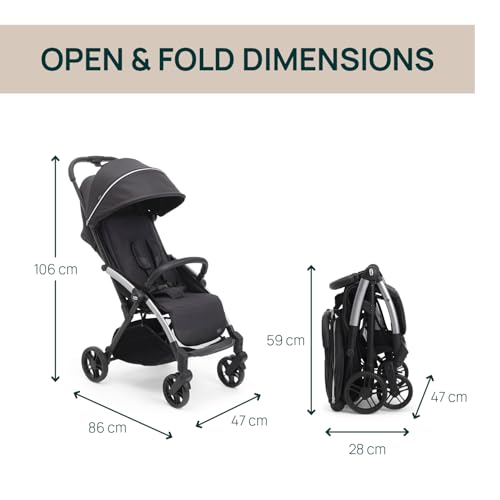 Image of Chicco Goody XPlus Stroller | One-Touch Self-Fold | Padded Seat & Shock-Absorber Wheels | 4 Recline Positions | Adjustable Backrest | Birth to 4 Years | UV50+ Extendable Canopy | Ebony Colour