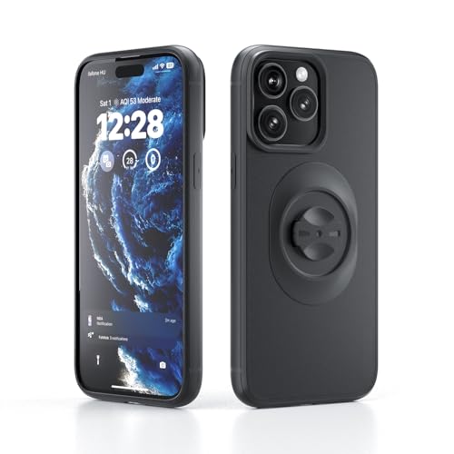 FASTAND Bike Phone Case – Slim Shockproof Fit, Compatible with iPhone Models & Garmin-Style Quarter-Turn Mounts for Cycling (for iPhone 16 (6.1″)) Black