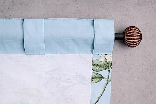 Image of Maison d' Hermine Curtains for Living Room 100% Cotton 50 inchx124 inch (Pack of 1) | 124 inches long Light Filtering Curtains for Windows Bedroom with Rod and Loop Pockets - Canne - Pastel Blue