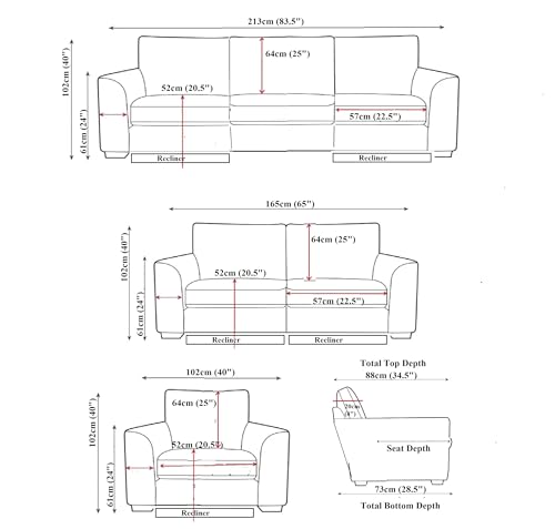 SC Furniture Ltd Tan Brown High Grade Leather Gel Reclining 3 Seater Sofa + 2 Recliner Armchairs Sofa Suite CLIFTON