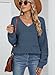 JOCAFIYE Womens Fashion Tops V Neck Long Sleeve Sweaters Loose Casual Fall Fashion Sweaters Pullove Sweatshirt for Women Light Blue M