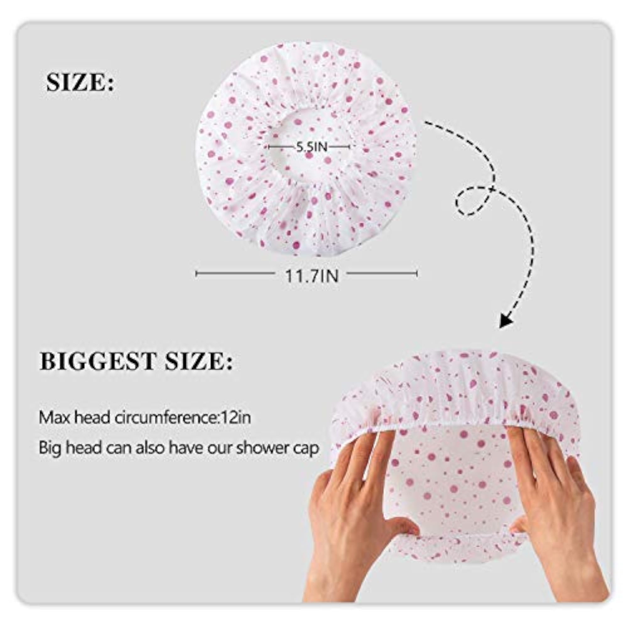 Multicolour Waterproof Elastic Band Plastic Reusable Shower Caps