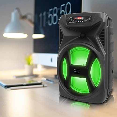 Technical Pro Professional Uhf Wireless Handheld Microphone W/Usb Powered Receiver And Tpro Portable Rechargeable 500W Bluetooth Speaker W/Colored Led & Dust Proof Enclosure #TOP7