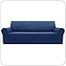 Amazon Brand - Umi Fundas para Sofa Funda Sofa 3 Plazas Ajustable Elasticas Anti Gatos Funda Protectora para Salon Azul