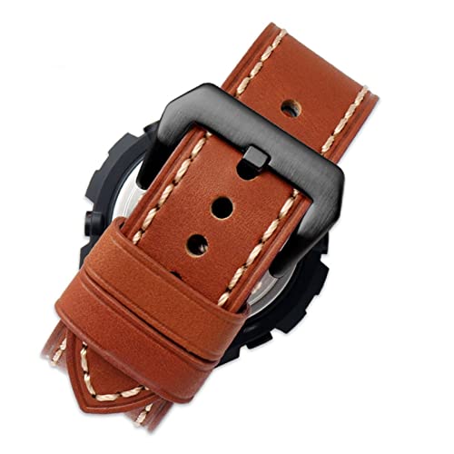 Bracelet de montre en cuir pour Casio MTG-B1000 : élégance du cuir de vache noir 26mm