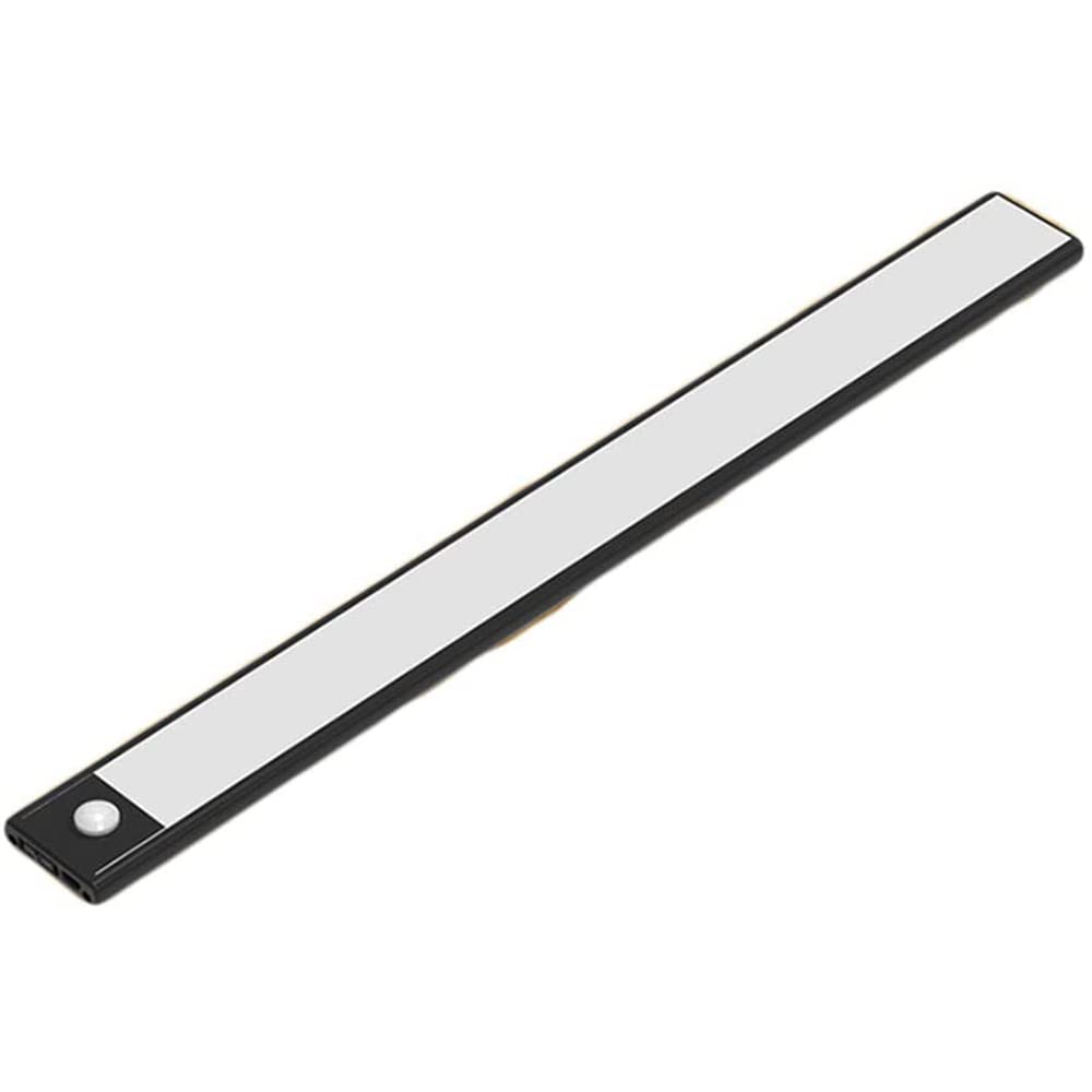 Anze Black Led Under Cabinet Lighting, Wireless Stick On Anywhere Led Closet Light Usb Rechargeable Cordless Slim Motion Sensor Night Light Bar For Closet, Counter,Wardrobe (, White Light, 80Cm)