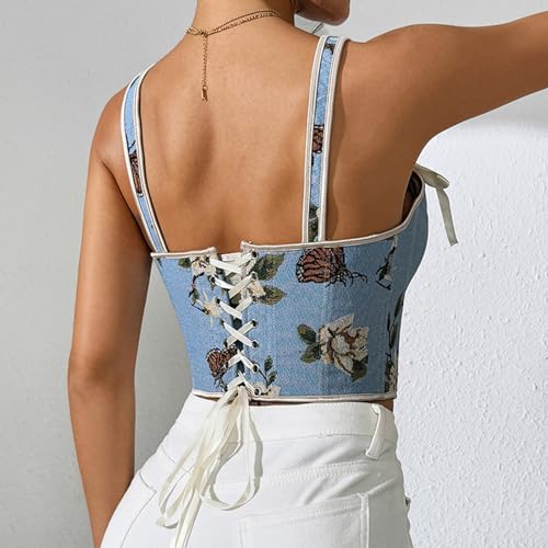 Soutien gorge corset sexy rétro floral enveloppé