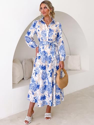 Image of Sissyaki Womens Long Sleeve Summer Maxi Dress 2026 Floral Dress Spring Wedding Guest Dress