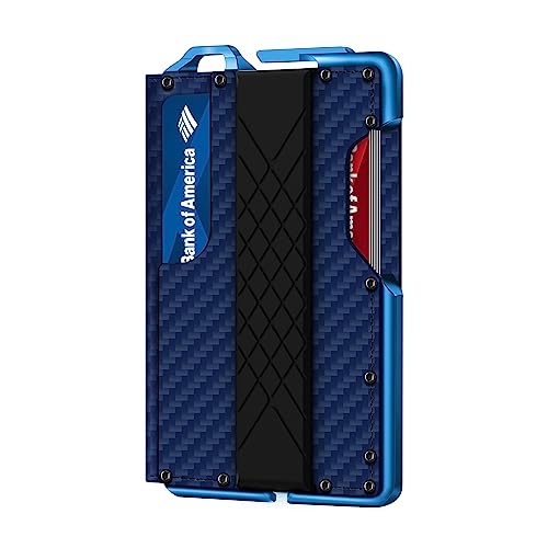 MURADIN Tactical Minimalist Wallet for Men, Slim RFID-Blocking Metal Card Holder, Front Pocket Men’s Nylon Leather Dapper Bifold Wallet with Money Clip