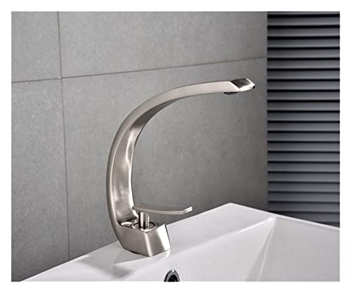 Robinet de salle de bain mitigeur cascade anti-éclaboussures noir et or à poignée unique