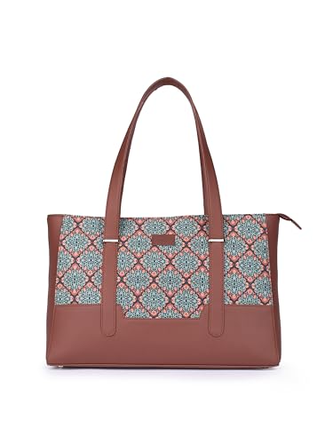Image of ZOUK Handcrafted Vegan Leather Travel Tote Bag for Women with Multiple Compartments | Spacious Water-Resistant Shoulder Bag for Travel, Vacation, Day Trips |