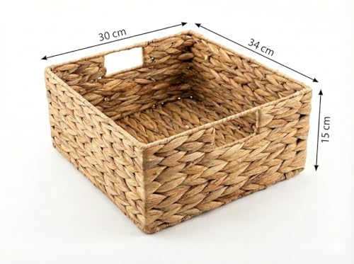 Panier de rangement en jacinthe d'eau pour organiser le salon - 3