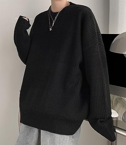Mens Vintage Crochet Sweater Basic Crewneck Knitted Sweaters Grunge Harajuku Oversized Pullover Sweaters Sweatshirts4