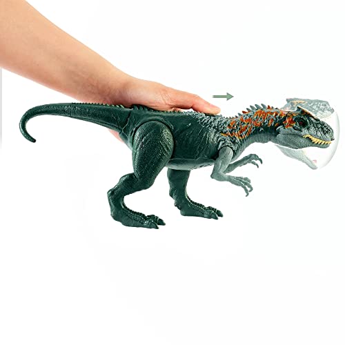 Mattel Jurassic World Toys Roar Attack Allosaurus Camp Cretaceous Dinosaur Figure with Movable Joints, Realistic Sculpting, Strike Feature & Sounds, Carnivore, Kids Gift 4 Years & Up