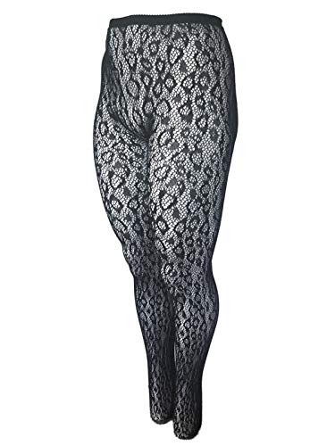 Wild Leopard Black Fishnet Tights by Yelete Queen Size3