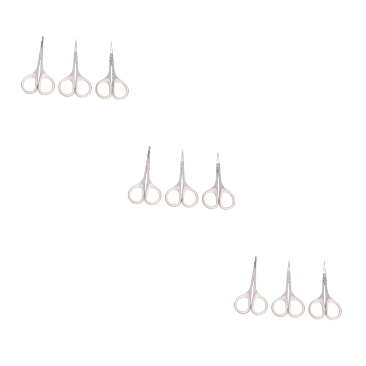 Baluue 9piezas Tijeras Inoxidable Para Depilación Cortahilos Recortadora De Nasal Tijeras Para Cejas y Facial De y Precisas
