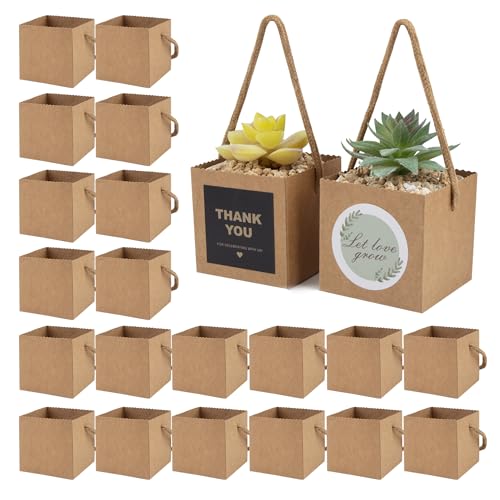Temlum 2.5 Inch Succulent Wrap Bags (Fits 2.5″ Pots) with Thank You & Let Love Grow...