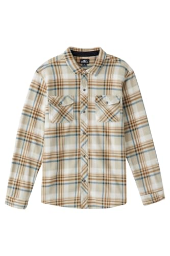 O'NEILL Men's Glacier Superfleece Flannel - Long Sleeve Flannel Shirt for Men - Casual Button-Up Shirt