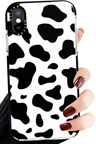 Efitoo for iPhone XS Max Case Cow, Cute Animal Clear with Design Cow Spots Print Pattern Flexible Soft TPU Silicone Girls Woman Cool Protective Phone Back Cover Shell for iPhone XS Max 6.5 inch