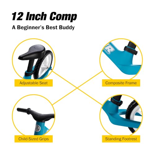 Image of Strider 12 Comp Bike- No Pedal Balance Bicycle for Kids 1 to 3 Years -Easy Assembly, Tool-Free Adjustments