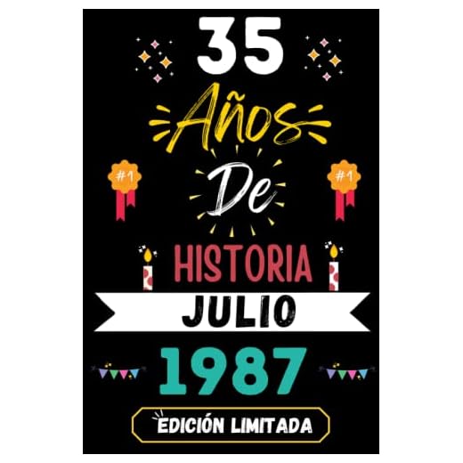 CUADERNO, 35 AÑOS DE HISTORIA JULIO 1987 EDICIÓN LIMITADA: Regalo de 35 cumpleaños para mujeres y hombres, ideas de 35 cumpleaños... un cumpleaños... ... regalo de 35 cumpleaños para él/ella.