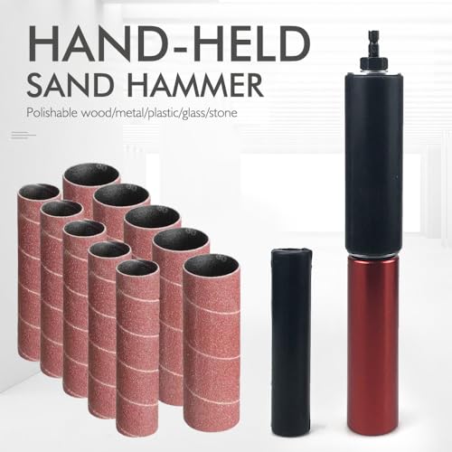 Sxhlseller Spindel Schleifer Adapter 1.5in mit Schlüssel & 10Pcs Sandpapier (5L+5S) - Durable Aluminiumlegierung Bohrer Sanding Mandrel Kit für Holz Metall