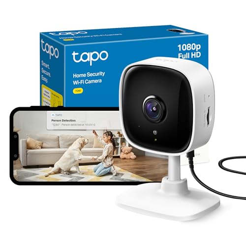 Tapo TC60 Indoor Camera House Security Camera WiFi Camera No Monthly Fee AI Detection Pet Camera Baby Camera Monitor CCTV 2-way Talk Advanced Night Vision Works with Alexa & Google