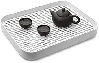 QIWODE Drain Tray, 2 Tier Dish Drainer Drying Rack with Drip Tray, Tea Tray for Cup Bowl Fruit Utensil Coffee