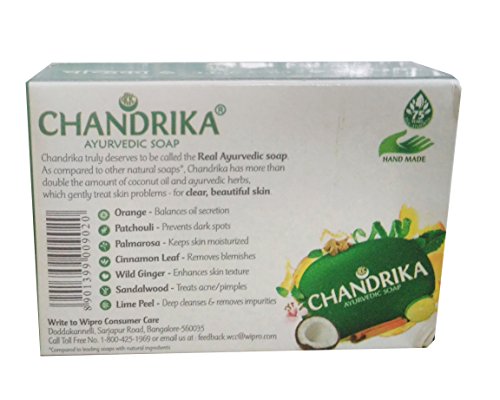 Chandrika 4 X Ayurvedic Soap - Hand Made Problem-Free Clear Skin - 75G (Pack Of 4) #TOP1