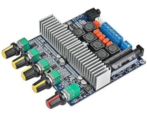 Image of Unique India TPA-3169B DC-12V-24V 2.1 Channel Stereo Subwoofer Amplifier Board 2 x 50W +100W BT Audio Amplifiers Board with subwoofer for Multi-Purpose Uses.