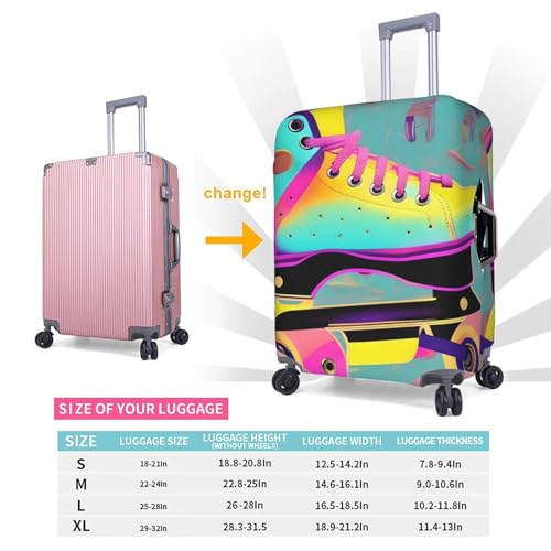Housse de protection pour bagage extensible blanche motif patins rétro - 6