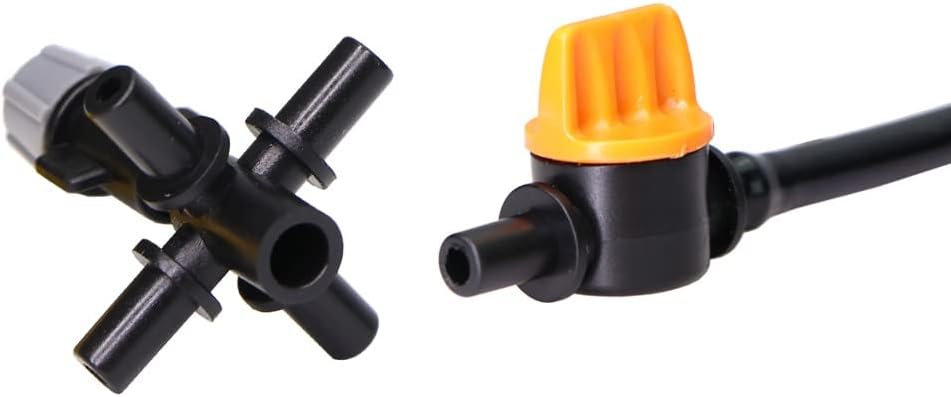 1PC Cross Atomizing 5 Heads Nozzle Garden Cooling Misting Irrigation System Adjustable Water Sprayer with 1/4" Valve