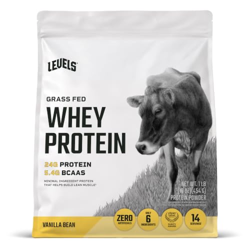 Levels Grass Fed Whey Protein Powder, No Artificials, 24G of