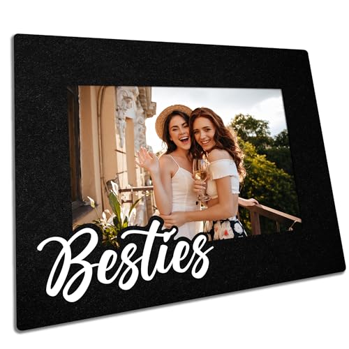 Wooden Picture Frame For 4X6 For Besties Minimalism Black Tabletop And Wall Decor Gifts For Sister Best Friends Besties Farmhouse Home Living Room Office & Home Dcor - B07