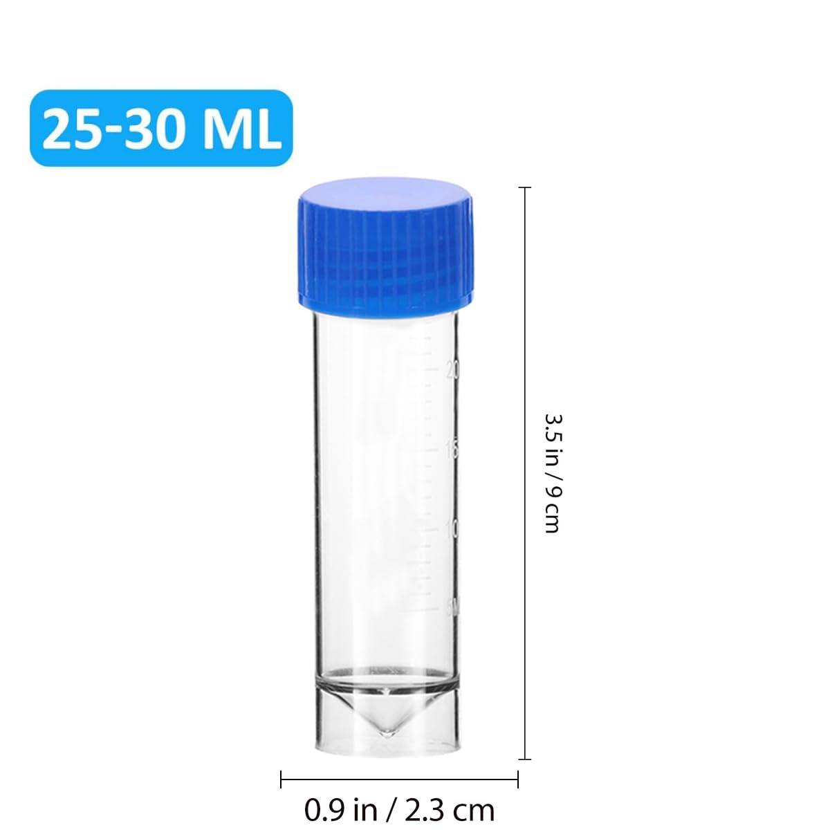10 Pcs 25-30ML Urine Specimen Cups with Lids, Urine Sample Cups Collection Cup for Collection and Testing (Blue Lids)