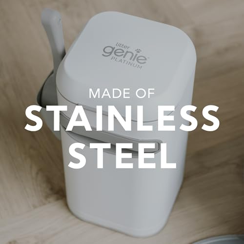 Image of Litter Genie Platinum Stainless Steel Pail with Easy Roll Refill, 12 bags