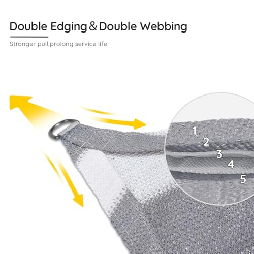 Quictent Sun Shade Sail for Patio with Hardware Kit 185GSM 26x20ft White and Grey Multi by Quictent - Image 2