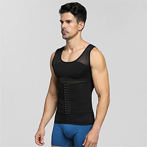 BaronHong Men Shapewear Slimming Body Shaper Compression Shirt Tank Top Underwear for Tummy Control2