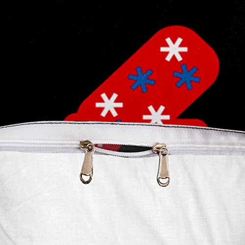 Parure de lit gants de Noël avec housse de couette rouge 3 pièces