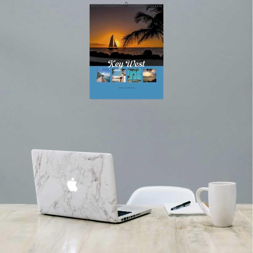Key West 2026 Wall Calendar - Scenic Beach Photography, 12-Month Planner, 14.5x18.25 Inches, January to December - Holiday Gift Idea